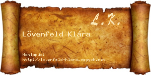 Lövenfeld Klára névjegykártya